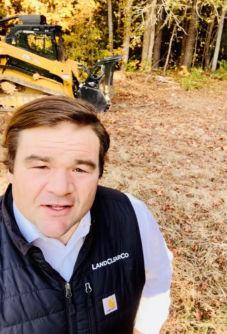 John Kane, owner of Land ClearCo, on a job site in Raleigh, NC